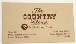 Country Store MGM Grand Hotel Vintage Business Card Reno  Nevada bc3 - £4.63 GBP