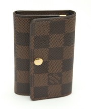 Louis Vuitton Damier Canvas 6 Key Holder Case Vachetta Leather Snap - £222.08 GBP