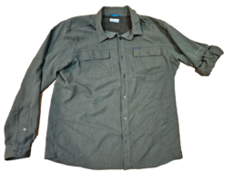 Columbia Men&#39;s Omni-wick Shirt Button Up Roll Tab Sleeve Green  Size XL - £15.81 GBP