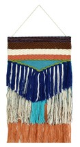 Boho Style Woolen Wall Hanging Blended Wool Handmade Modern Wall Tapestry 18x36" - $45.84