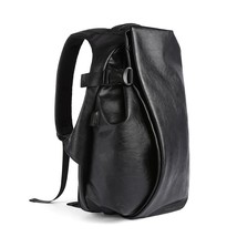 Men Leather Backpack Waterproof USB Charge 15.6 inch Laptop Backpa for Male Teen - £87.85 GBP