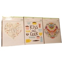 3 Cricut Iron-On Designs Kiss the Cook Heart Love Abstract Flowers Bright Colors - £10.98 GBP