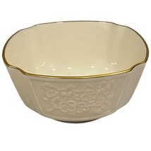 LENOX China Ivory Porcelain Arcadia Gold Trim Embossed Finger Trinket Bowl Dish - £6.76 GBP