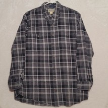 Duluth Trading Company Mens Shirt Size L Tall Brown Plaid Button Up Long Sleeve - £20.65 GBP