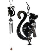 Wicca Witchcraft Black Cat Shadow Profile Stained Glass Wind Chime Sunca... - €16,30 EUR