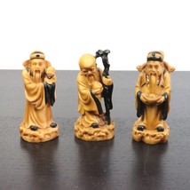 3pc Chinese Sanxing Fu Lu Shou Immortal Gods 5&quot; Resin Figurines Vintage - £23.92 GBP