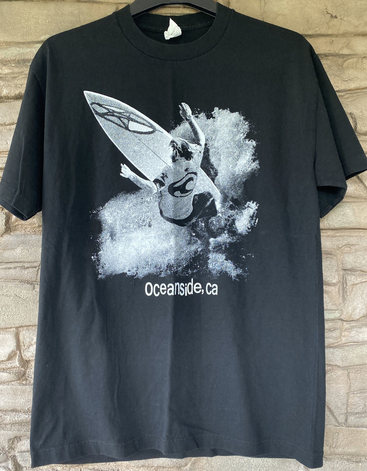 Primary image for Oceanside California Surfer T-Shirt Mens LARGE Black Cotton Graphics * Dilla