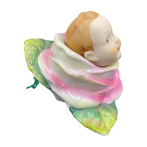 Vintage Ardalt Baby Head in Rose Flower Hand Painted Porcelain - $49.49