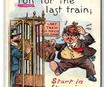 &quot;Never&quot; Series No. 39 Run For Last Train Stay in Town Comic DB Postcard Q19 - £6.18 GBP
