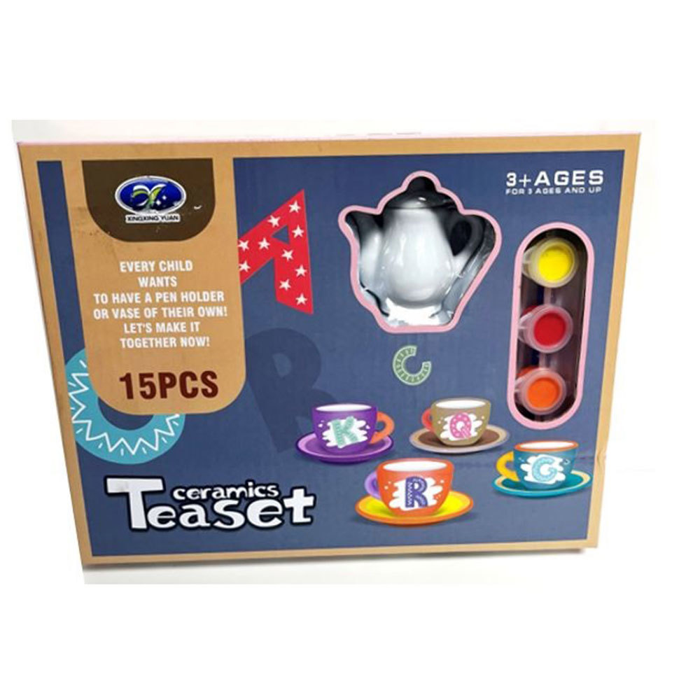 Color Your Own Ceramics Tea Art Set 15pcs - $29.04