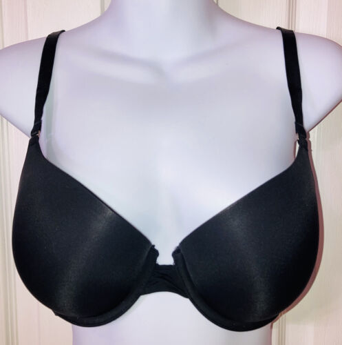 Primary image for Aerie Bra Size 36C Black Padded Push Up Plunge Front Smooth Fit