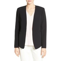 NWT Womens Nordstrom Designer Vince Camuto Black Zip Pocket Open Front Blazer - £31.63 GBP