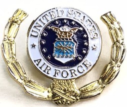 U.S. Air Force Pin AF Emblem With Gold Wreath USAF Crest Enamel Hat And Cap Pin - $5.67