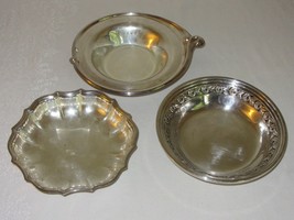 Lot of 3 Silverplate Small Round Bowls Vtg Wm Rogers Chippendale Reed Barton - £19.80 GBP