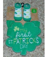 Boys Bib &amp; Socks My First St. Patricks Day Baby Essentials Green-sz 0/6 ... - £10.06 GBP