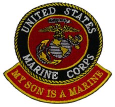 My Son is A Marine with Eagle, Globe and Anchor Round Patch - Vivid Colors - Vet - $6.00