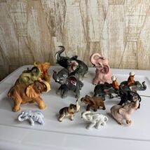 Lot of 14 Ceramic Elephants Figurines LOT VINTAGE MID CENTURY MCM - $49.99