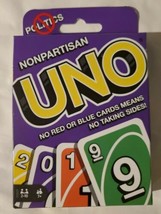 New Mattel Nonpartisan Non-Partisan No Politics Red Blue UNO Card Game - $13.55