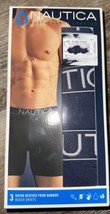 Nautica ~ 3-Pair Mens Boxer Briefs Underwear Rayon Blend Navy Blue ~ L - $24.74