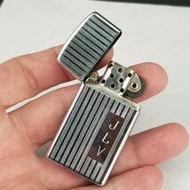 RARE Zippo Lighter 1959 slim monogram stripe vintage "JLV" great shape! - $36.99