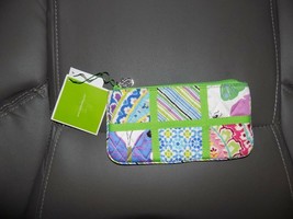 VERA BRADLEY SATEEN PATCHWORK MAKEUP COSMETICS PURSE BAG POUCH NEW - £18.32 GBP