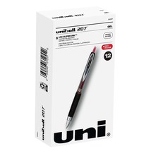 uni-ball uniball 207 Retractable Gel Pens Micro Point 0.5mm Red Ink Dozen - £31.28 GBP