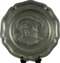 Plate Pewter Rubens Painter Vintage 1950 French Decorative - £39.16 GBP