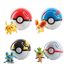 Pokemoon Elf Ball Piikachu Pokkeball Pocket Monster Variant Toy 4Pcs/Set  - £15.41 GBP