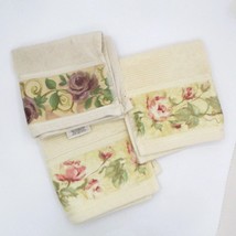 Croscill wash Cloths Lot of 3 Chambord Cassis Amethyst (1)Rose Trail Tex... - $14.85