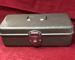 USA Made EXCELSIOR Swanco Metal Cash Tool Tackle Box 11&quot; x 5&quot; x 4&quot; VTG N... - $34.65