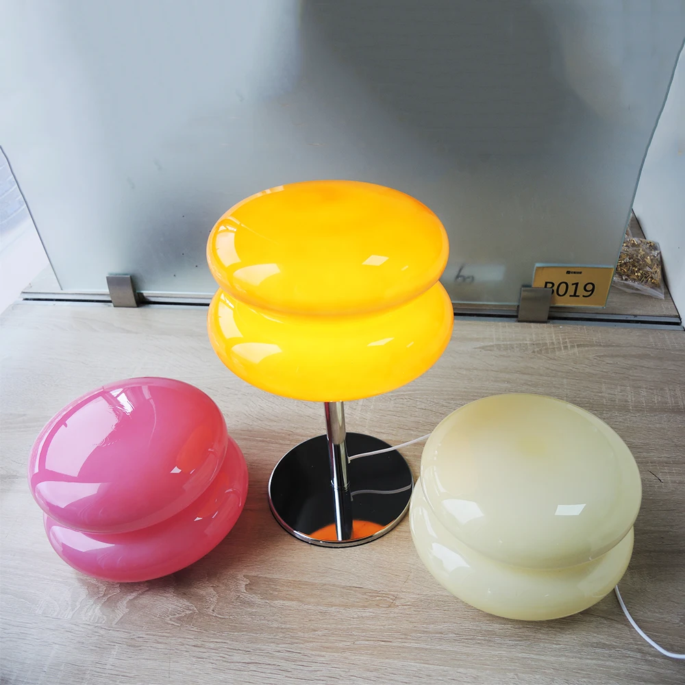 Macaron Glass Table Lamp Dimming Living Room Atmosphere Eye Protection N... - £29.24 GBP+