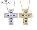  100 925 sterling silver japan famous gold blue pink a zircon pendant necklace men thumb155 crop