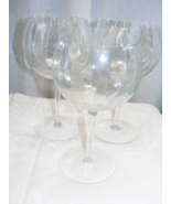 Vintage Crystal Set of 3 Red Wine Merlot Glasses Ribbed Pattern - €36,47 EUR