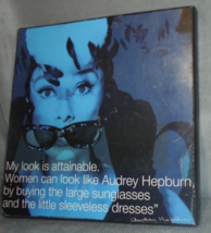 Signed Audrey Hepburn &quot;My Look Is Attainable&quot; Art Wall Decor Print Wood ... - $12.82