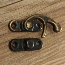 Antique Metal Lock,Decorative Hasps Hook,Wooden Jewelry Box, Padlock,Fur... - £9.19 GBP