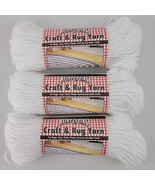 White Aunt Lydias Craft &amp; Rug Yarn 3 Skeins SAME DYE LOT Polyester 60 Yd... - €16,40 EUR