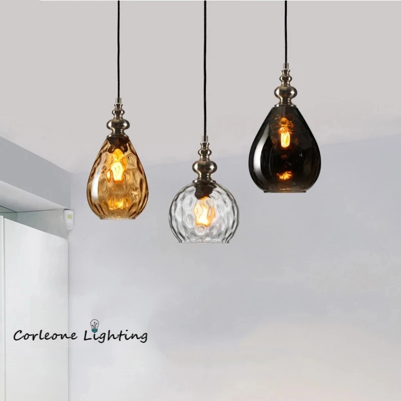 Nordic Glass Pendant Lights Water Drop Loft Pendant Chandelier Dining Room - $32.05+