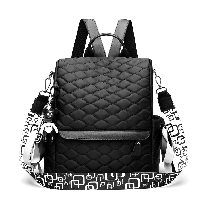 Fashion Plaid Backpack Canvas Women Backpack Anti-theft  Bag New School Bag for  - £95.67 GBP