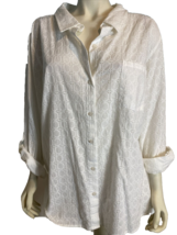 Tommy Hilfiger Women&#39;s Eyelet Heritage Shirt 3/4 Sleeve White 3X NWT - £22.77 GBP