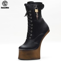 7inch High Heel New Fancy Ponyplay bootfetish Ankle Platform Boots In Stock Fast - $92.37