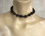 Boho Choker Wooden Single Beaded Strand Womens String Necklace Hook Closure - $11.45