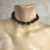 Boho Choker Wooden Single Beaded Strand Womens String Necklace Hook Closure - $11.45