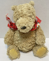 Vintage Gund Disney Classic Pooh Brown Fuzzy Plush Bear with Bandana 9 inches - £10.77 GBP