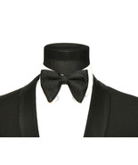 Mens FERUCCI  Oversized Bow Tie - Black Silk  Bowtie with Black Polka Do... - $950.15 MXN