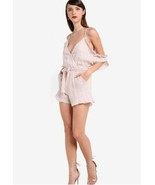 BARDOT Jessa One Piece Cold Shoulder ROMPER Short MERINGUE ( Light Pink ... - $65.92