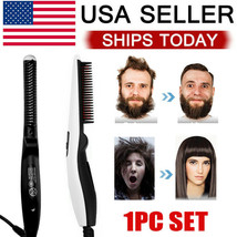 Beard Straightener Comb Quick Heated Brush Styler For Mens Pro Hair Elec... - £21.86 GBP