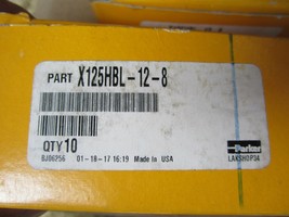 Box of 10 New Parker X125HBL-12-8  Fluid Connector - $32.57