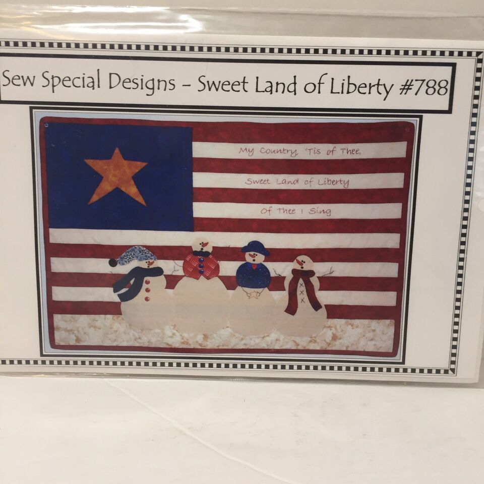 Sweet Land of Liberty Quilt Pattern Snowmen 23" x 35" Sew Special Designs - $12.86