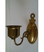 Vintage Brass Metal wall hanging Mount candle holder scone 6.25 inch - $17.61 CAD