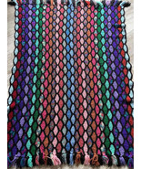 Vintage 61x44 Handmade “Mermaid Tail” Crocheted Granny Squares Blanket T... - £23.59 GBP